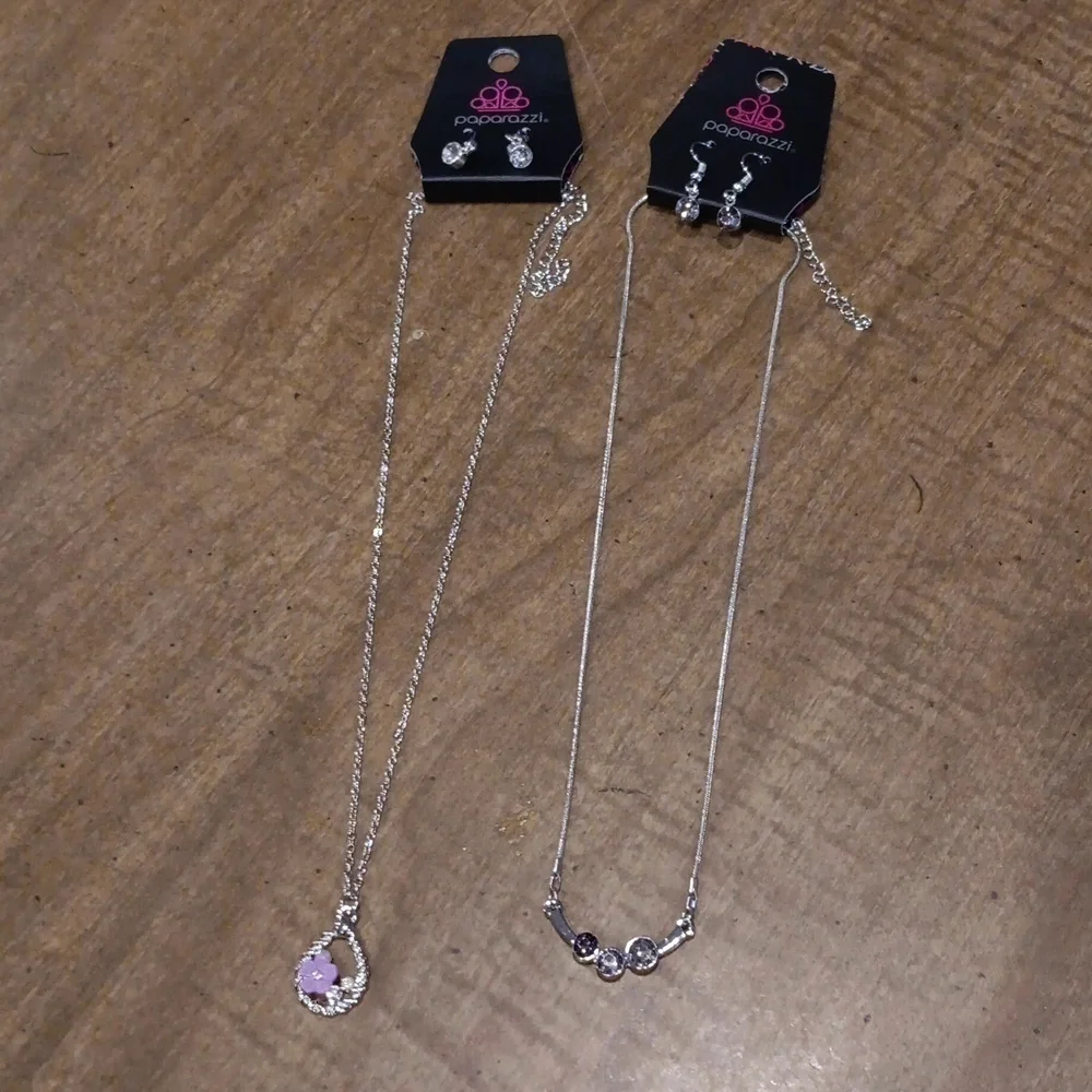 Paparazzi brand jewelry, necklaces with matching earrings. Brand new